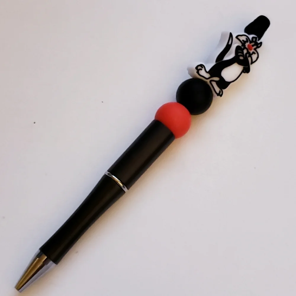 Handmade Looney Tunes Sylvester The Cat Silicone Focal Bead Pen